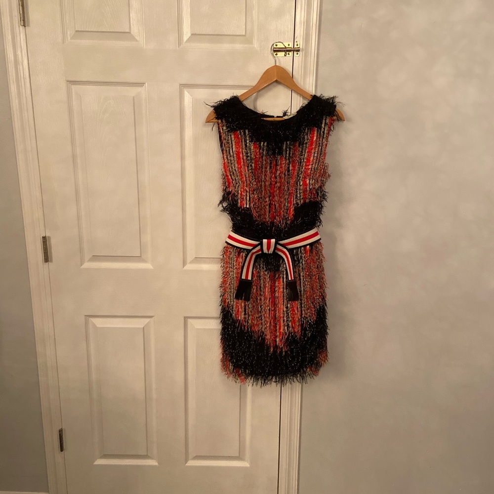 Red white and blue Fendi feather dress size 46 - Picture 4 of 4